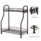 2-Tier Kitchen Spice Rack Metal Bathroom Organizer for Countertop with 3 Hooks